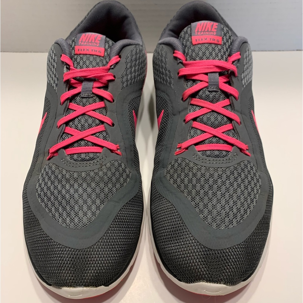 NIKE TRAINING FLEX TR6 RUNNING SHOES GRAY & PINK WOMENS Sz 9 VGUC